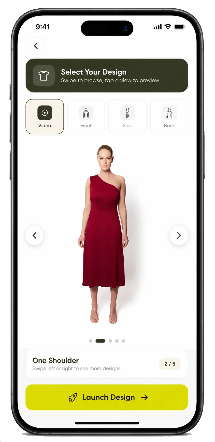 Browsing curated designs in the USTYLER app